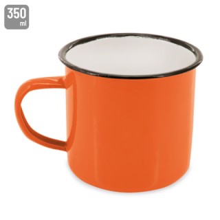 Taza mug estilo retro de metal esmaltado personalizada